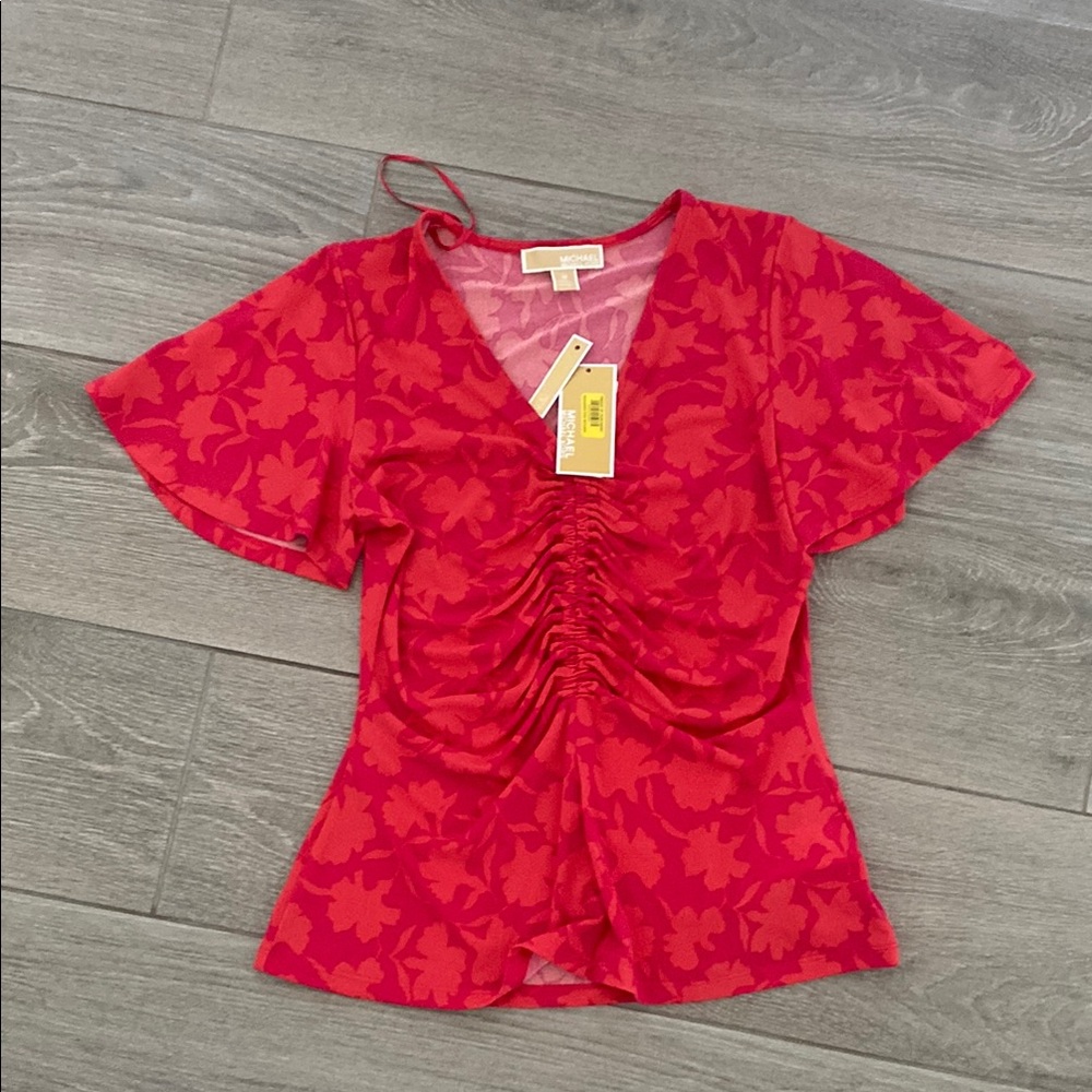 Floral Red Top